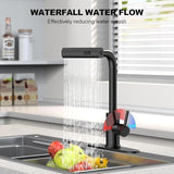Matte Black Single Hole Kitchen Faucets with Pull Down Sprayer, Single Handle, High Flow Water, Pull Out Tap, Stainless Steel Sink Faucet, Suitable for Farmhouse Camper Laundry Rv Bar