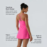 The Ultimate Tummy Control Backless Active Dress -Made for Movement & Easy Bathroom Breaks, Workout Exercise Dress(Black,S)
