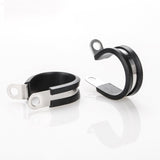 LOKMAN 20 Pack 1 Inch Stainless Steel Cable Clamp, Rubber Cushioned Insulated Clamp, Conduit Wire Holder Strap Clips for Tube, Pipe or Wire Cord Installation