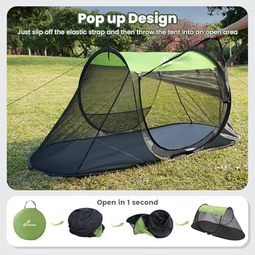 Sportneer Pop-Up Mosquito Net Tent, Portable Foldable Mosquito Tent with Bug Screen Net Adults Kids for Camping Cot, 1 Person Camping Tent for Bed