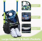 Youth Baseball Bag, Softball Bag for Girls & Boys, Kids Tball Backpack with Shoes Compartment