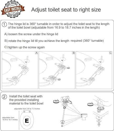 Sanilo Soft Close Toilet Seat ELONGATED, Quiet and Slow Close Lid and Seat, Strong Bumpers and Hinges, Black Wood