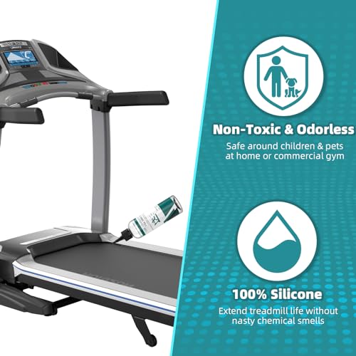 Treadmill Belt Lubricant, 100% Silicone Treadmill Lube High-Temperature Resistant Stable Lubricant, with Application Tubes and Precision Screw Caps 500CS, 8.4 Ounce