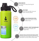 Farsea Insulated Water Bottle With Paracord Handle, Protective Silicone Boot and 2 Lids (Straw Lid & Spout Lid), Stainless Steel Water Bottle Wide Mouth, Double Wall Sweat-Proof BPA-Free, 18 oz