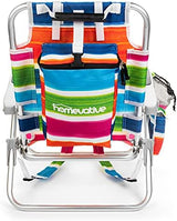 Homevative Kids Folding Backpack Beach Chair with 4 Positions, Carry Handle, Storage Pouch, Cup Holder and Phone Holder, Lightweight Design