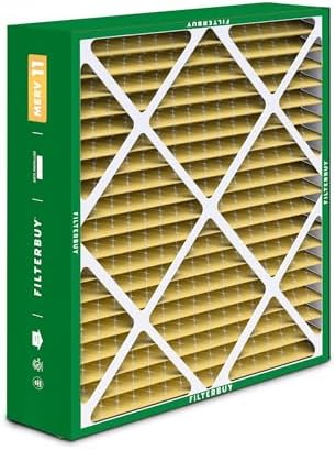 Filterbuy 24x25x5 Air Filter MERV 11 Allergen Defense (2-Pack), Pleated HVAC AC Furnace Air Filters Replacement for Carrier FILXXCAR0024, Maytag, and More (Actual Size: 23.63 x 24.69 x 4.25 Inches)