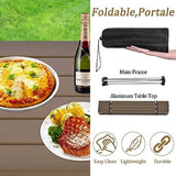 Grope Small Folding Camping Table with Aluminum Table Top, Beach Table for Sand with Carrying Bag,Prefect for Outdoor,Picnic,BBQ,Cooking,Festival