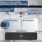 24" Splash Guard Plus Size Silicone Sink Faucet Drying Mat Handle Drip Catcher Tray Dish Sponge Holder Kitchen Accessories Protector Home Organization Gadgets Organizer