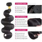 12A Human Hair Bundles Body Wave Bundles Human Hair 18 20 22 Inch 100% Unprocessed Brazilian Virgin Hair Body Wave 3 Bundles Deals Real Human Hair Extensions For Black Women Natural Black