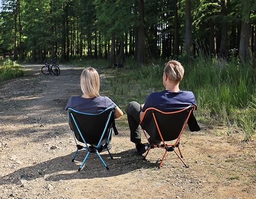MARCHWAY Lightweight Folding Camping Chair, Stable Portable Compact for Outdoor Camp, Travel, Beach, Picnic, Festival, Hiking, Backpacking, Supports 330Lbs (Blue)