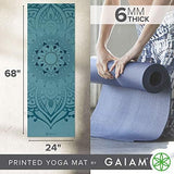 Gaiam Yoga Mat - Premium 6mm Print Extra Thick Non Slip Exercise & Fitness Mat for All Types of Yoga, Pilates & Floor Workouts (68"L x 24"W x 6mm Thick)