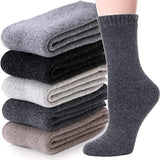 MOGGEI 5 Pairs Womens Merino Wool Socks Hiking Warm Winter Thick Thermal Crew Cozy Cabin Ladies Gift Comfy Boot Work Socks