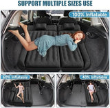 Inflatable SUV Air Mattress: Double-Sided Flocking Car Mattresses for Back SUV, Travel Camping SUV Sleeping Bed Mattress with Air Pump 2 Pillows