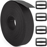 2 Inch Nylon Webbing Strap with Plastic Tri-Glide Slide Clips, 10 25 50 Yards Heavy Duty Nylon Strapping for Indoor or Outdoor Gear, DIY Crafting, Repairing