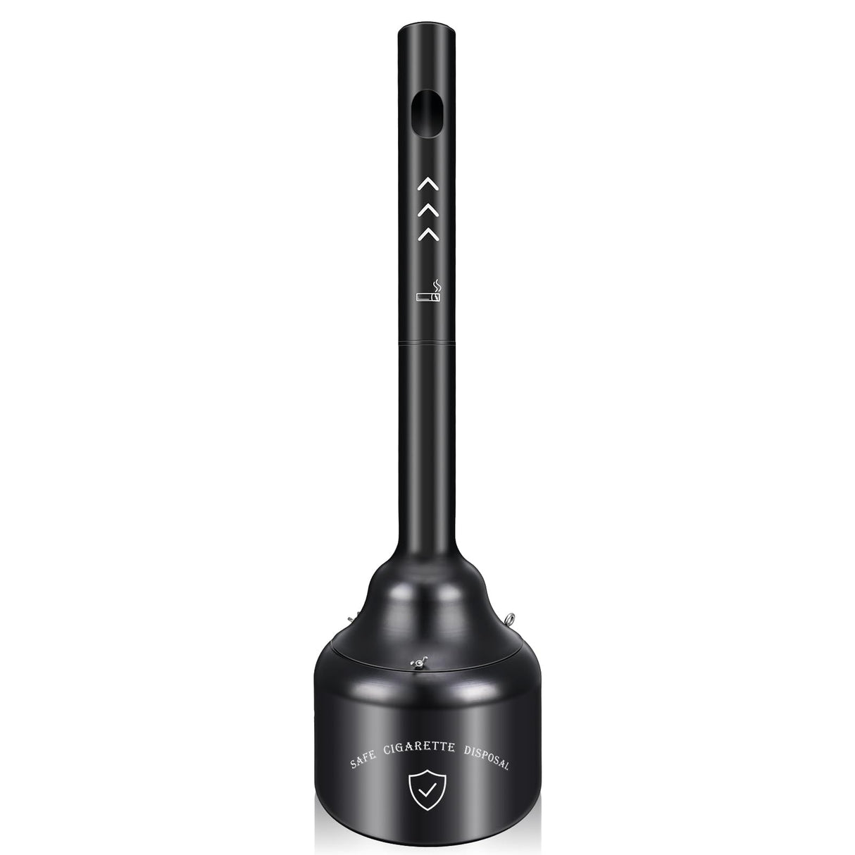 SDSNTE Steel Cigarette Butt Receptacle Disposal Outdoor for Keeping a Fresh and Clean Area, 5 Gallon Capacity, Black