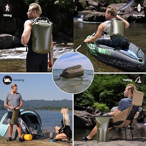 MARCHWAY Floating Waterproof Dry Bag Backpack 5L/10L/20L/30L/40L, Roll Top Sack Keeps Gear Dry for Kayaking, Rafting, Boating, Swimming, Camping, Hiking, Beach, Fishing