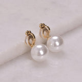 Big Faux Pearl Clip On Earrings for Women - Extra Large Statement Clip Ons