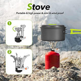 15pcs Camping Cookware Mess Kit,Non-Stick Lightweight Pots Set Portable Outdoor Cookware for Camping Backpacking Hiking Outdoor Cooking and Picnic