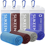 Sukeen [4 Pack] Cooling Towel (40"x12"),Ice Towel,Soft Breathable Chilly Towel,Microfiber Towel for Yoga,Sport,Running,Gym,Workout,Camping,Fitness,Workout & More Activities