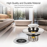LEKEYE Tub Stopper | Shower Drain Hair Catcher | Pop-up Drain Stopper with Strainer | Bathroom Bathtub Plug | Drain Protector for 1-1/2 to 1-3/4" Bath Drain Hole - Brushed Nickel