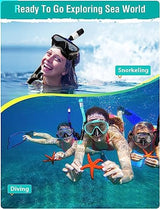 Snorkel Set Adults Snorkeling Gear Anti-Fog Panoramic View Swim Mask Dry Top Snorkel Kit with Carry Bag for Snorkeling Scuba Diving Swimming Travel