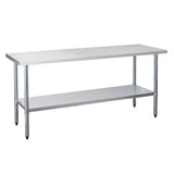 Okeyolive Stainless Steel Work Table 24 x 72 Inch, NSF Commercial Prep Table with Undershelf, Heavy Duty Food Prep Workstation