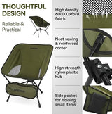 MARCHWAY Lightweight Folding Camping Chair with Spring Lock, Stable Compact Portable for Outdoor Camp, Travel, Beach, Picnic, Festival, Hiking, Backpacking (Lowback Green)