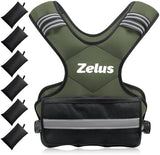 ZELUS Weighted Vest for Men and Women | 4-10lb/11-20lb/20-32lb Vest with 6 Ironsand Weights for Home Workouts | Adjustable Body Weight Vest Exercise Set for Cardio and Strength Training