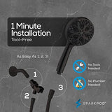 SparkPod 10-Mode Handheld Shower Head with Hose - 5" High Pressure Shower Head Set with Touch-to-Clean Nozzles, Built-In Power Jet, Stainless Steel 6ft Hose & Bracket (Oil-Rubbed Bronze)