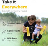 Hydracy Water Bottle with Time Marker -Large BPA Free Water Bottle & No Sweat Sleeve -Leak Proof Gym Bottle with Fruit Infuser Strainer & Times to Drink -Ideal for Fitness Sports & Outdoors