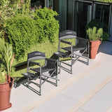 KingCamp 2-Pack Directors Camping Chair with Padded Folding Portable Seats, Black