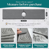 Kitchen Faucet Absorbent Mat - Large Diatomaceous Earth Splash Guard for Sink Faucet, Aesthetic Water Absorbing Stone Tray in The Modern Home [Grey, 23.6" x 5.5"]