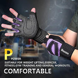 ihuan Ventilated Weight Lifting Gym Workout Gloves with Wrist Wrap Support for Men & Women, Full Palm Protection, for Weightlifting, Training, Fitness, Hanging, Pull ups