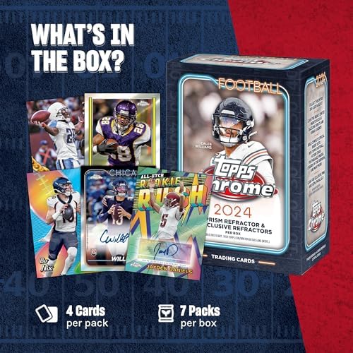 2024 Topps Chrome Football Cards Factory Sealed Value Box