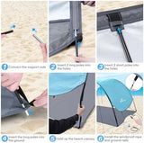 Sportneer Beach Tent Sun Shelter Beach Shade Canopy UPF 50+ UV Protection with 8 Wind Ropes and 12 Ground Stakes for Beach Camping Backyard Picnic Outdoor