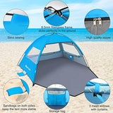 Gorich Beach Tent Sun Shelter for 3/4-5/6-7/8-10 Person with UPF 50＋ UV Protection, Lightweight & Easy Setup Beach Shade Canopy, Portable Beach Shade Tent Beach Cabana