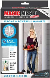 Magic Mesh Deluxe, White | Magnetic Screen Door, Heavy Duty, Magnetic Closure, Door Net, Patio Screen, Sliding Door Screen, Bug Screen for Doorways, Kid & Pet Friendly | Size 39" x 83" (Pack of 1)