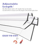 GEZMR 2-Pack Frameless Shower Door Bottom Seal (1/4'' X 39'') Clear Glass Shower Door Sweep Strip can Covers up to 23mm Gap - Stop Leaks
