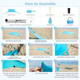 Beach Tent Sun Shelter 10 x 10FT with 8 Sandbags, UPF 50+ Protection Beach Shade Canopy, Eazy Up Portable Canopy Tent for Sun, Camping, Fishing, Backyard