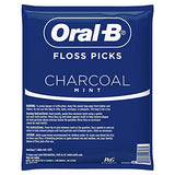 Oral B Charcoal Infused Mint Dental Floss Picks, 75 Count, Pack Of 4