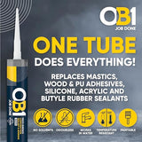 OB1 White Multi-Surface Construction Sealant & Adhesive - Hybrid Technology - Excellent Chemical Resistance - Water Resistant - Weather Resistant - Food Safe - 290ml