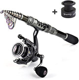 Sougayilang Fishing Rod Reel Combo with Telescopic Fishing Pole Spinning Reel Carrier Bag for Travel Saltwater Freshwater Fishing