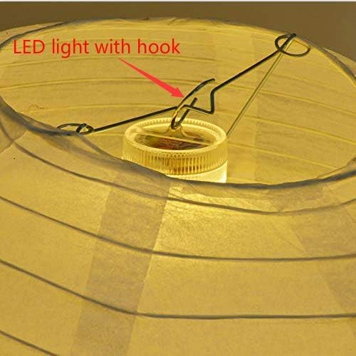 Paper Lantern Battery Operated Remote Hanging LED Lights with Hook - Super Bright RGB White Warm White, 15 Days Standby, 36 Hours Constant On for Tent Lighting (10 Lights + 2 Remotes)