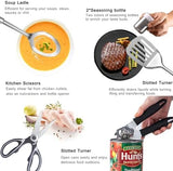 Camping Cooking Utensils Set - Camping Utensil Set Car Camping Cooking Essentials Gear for Camp Kitchen Cooking and Grilling, Stainless Steel & Silicone Ideal Gift for RV Tent Camper