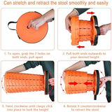 Boreeman Upgraded Folding Stool Lightweight Yet More Sturdy with Load Capacity 400lbs Portable Collapsible Stool for Camping Fishing Hiking BBQ (All Orange)