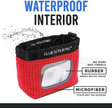 Golf Club and Golf Ball Cleaning Bag, Waterproof Clean Face Technology Liner, Detachable Clip, Machine Washable, Cleans Club Grooves, Dry Exterior (Neoprene or Microfiber Option Available)