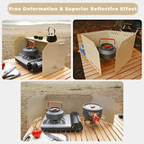 HIKEAMN Camping Stove Windscreen - Outdoor Folding Gas Stove Windshield,Camping Wind Blocker with a Storage Bag for Camping,Hiking,Picnic,Cooking (black)