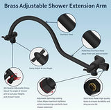 Hibbent All Metal High Pressure Rainfall 10 Inch Shower Head/Handheld Showerhead Combo/ 12 Inch Adjustable Curved Shower Extension Arm, 7-Spray, 71-inch Hose, Adhesive Showerhead Holder, Matte Black
