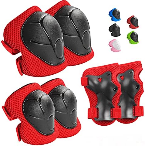 Kids Protective Gear Set Knee Pads for Kids 3-14 Years Toddler Knee and Elbow Pads with Wrist Guards 3 in 1 for Skating Cycling Bike Rollerblading Scooter
