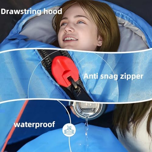 Sleeping Bags for Adults Kids，Lightweight Waterproof Compact Sleeping Bag with Stuff Sack for Warm Camping Cold Hiking Traveling Outdoor Activities